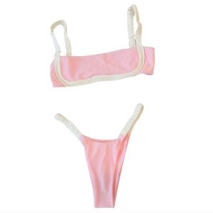 [NWT] Strawberry Milk Mob Pink and White Bikini Top